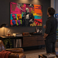 Pop art slika Boter v moški delovni sobi, ki ustvarja dramatično in avtoritativno vzdušje za interier
