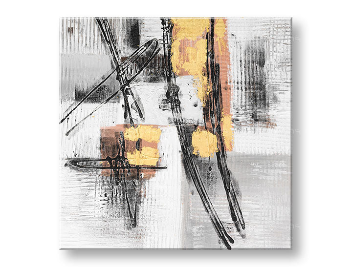 Ročno poslikana slika na steni ABSTRAKT 60x60 cm – 3D perspektiva platna na lesenem okvirju | 100 % original | akril na platnu ARTMIE | Papilora.sk