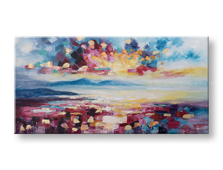 Ročno poslikana slika za steno ABSTRAKT 140x70 cm – 3D perspektiva platna na lesenem okvirju | 100 % original | akril na platnu ARTMIE | Papilora.sk