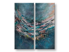 Poslikana stenska slika ABSTRAKT 2-delna CWFAB042 - 100x120 cm