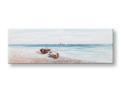 Ročno poslikana slika za steno PLAŽA 120x40 cm – 3D perspektiva platna na lesenem okvirju | 100 % original | akril na platnu ARTMIE | Papilora.sk