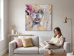 Poslikana stenska slika Ženska 1 del 80x80 cm
