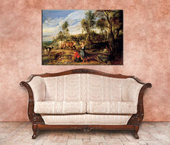 Slika na platnu: MLEKAČKE S KOČKAMI V LANDCAPE - Peter Paul Rubens REP154