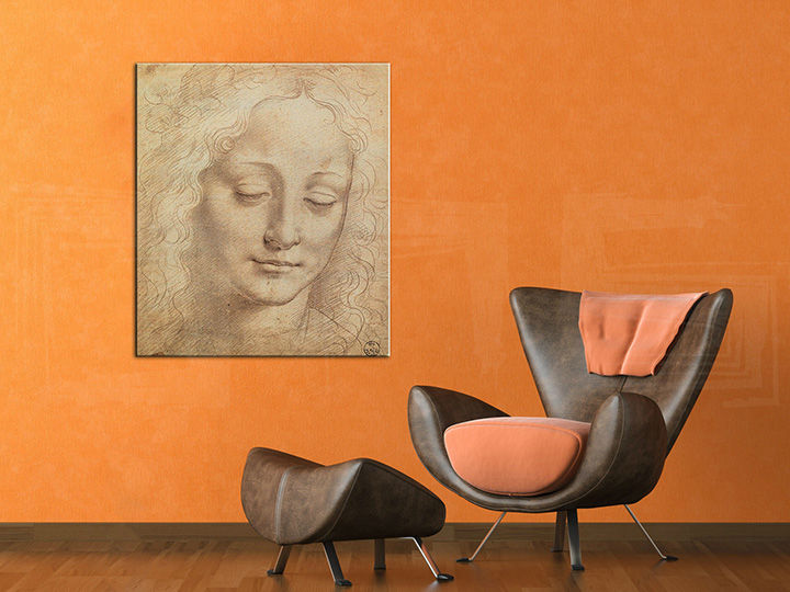 Platno s tiskom GLAVA ŽENSKE 3 – Leonardo Da Vinci | različne velikosti