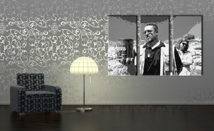 Ročno poslikana slika POP Art Big Lebowski 3 kosi bl1