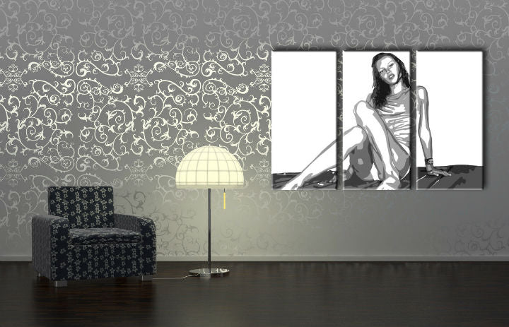 Ročno poslikana slika POP Art Kate Moss 3 kos km2
