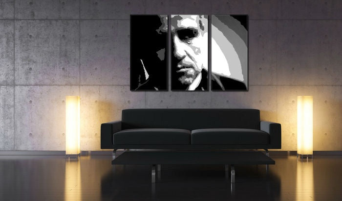 Ročno poslikana slika POP Art Marlona Branda 3 deli mb