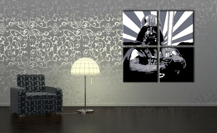 Ročno poslikana slika POP Art STAR WARS 4 kosi sw2