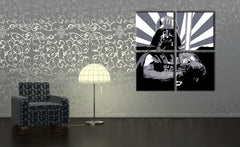 Ročno poslikana slika POP Art STAR WARS 4 kosi sw2