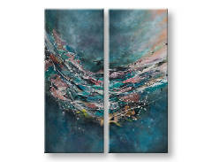 Poslikana stenska slika ABSTRAKT 2-delna CWFAB042 - 100x120 cm