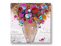 Slikana stenska slika Vaza s cvetjem 1 del CFAZH4661E1 - 70x70 cm