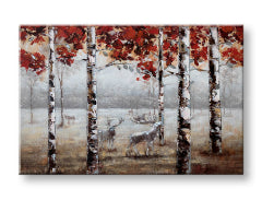 Poslikana stenska slika WALKING THROUGH THE WOODS 1 del 90x60 cm CFAZH5696E1