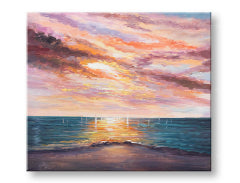 Poslikana stenska slika WEST SLNKA 1 del 70x60 cm CFAZH6434E1