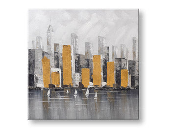 Poslikana stenska slika CITY 1 del 70x70 cm CFAZH6539E1