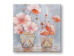 Slikana stenska slika CVETJE V VAZI 1 del 60x60 cm CWF1863WE1