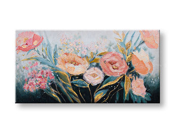 Slikana stenska slika FLOWERS 1 del 100x50 cm CWF1972WE1