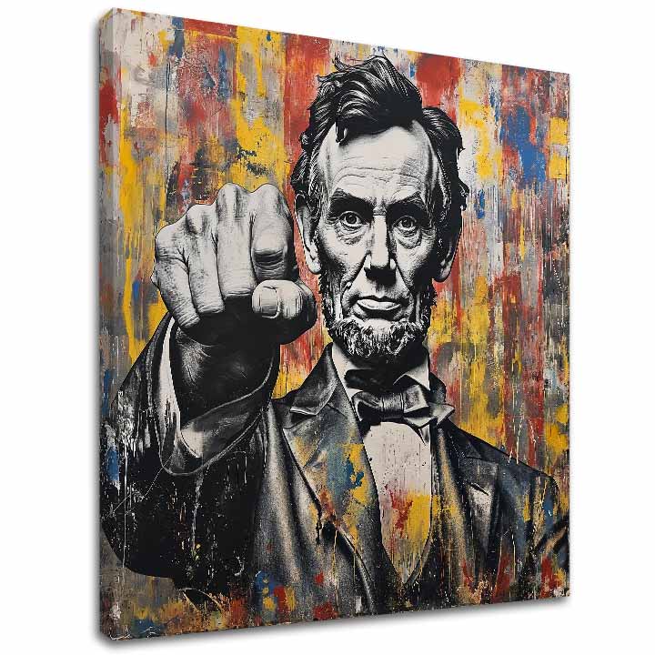 Slika ABRAHAM LINCOLN - Moč zgodovine | dokončano z roko umetnika - slika 2