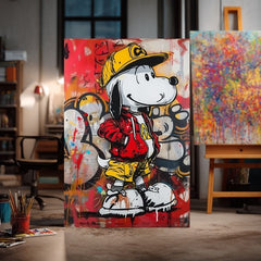 Slika COOL SNOOPY na platnu | dokončano z roko umetnika - slika 3