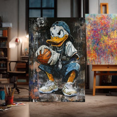 Slika LEBRON DUCK na platnu | dokončano z roko umetnika - slika 4