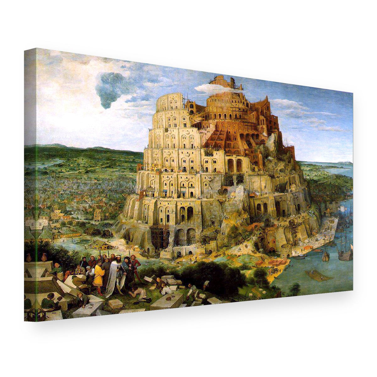 Slika na platnu Babilonski stolp – Pieter Bruegel, 3D pogled