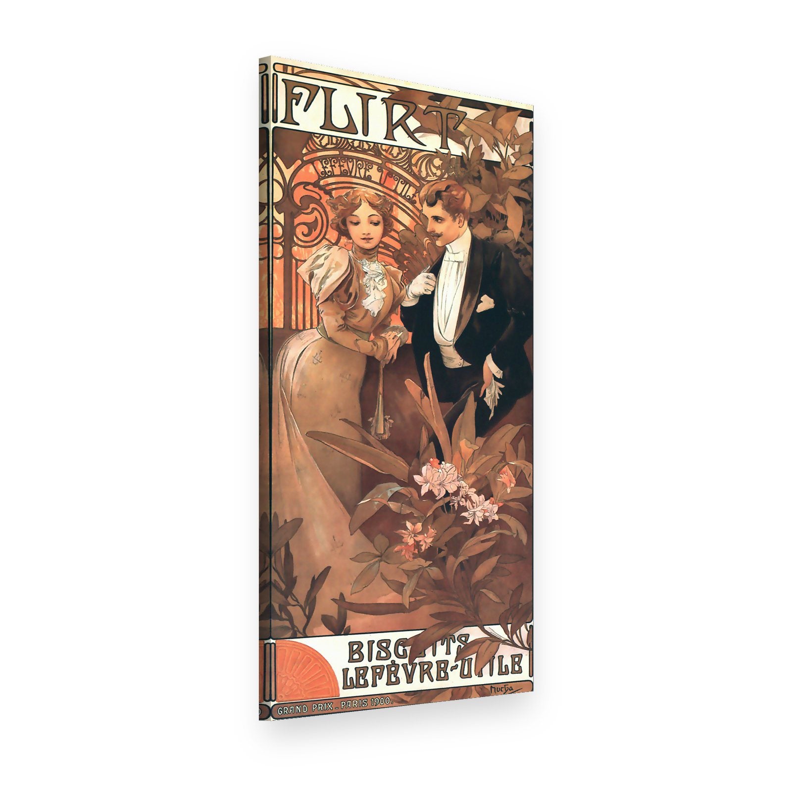 Slika na platnu Flirt – Alfons Mucha, 3D pogled