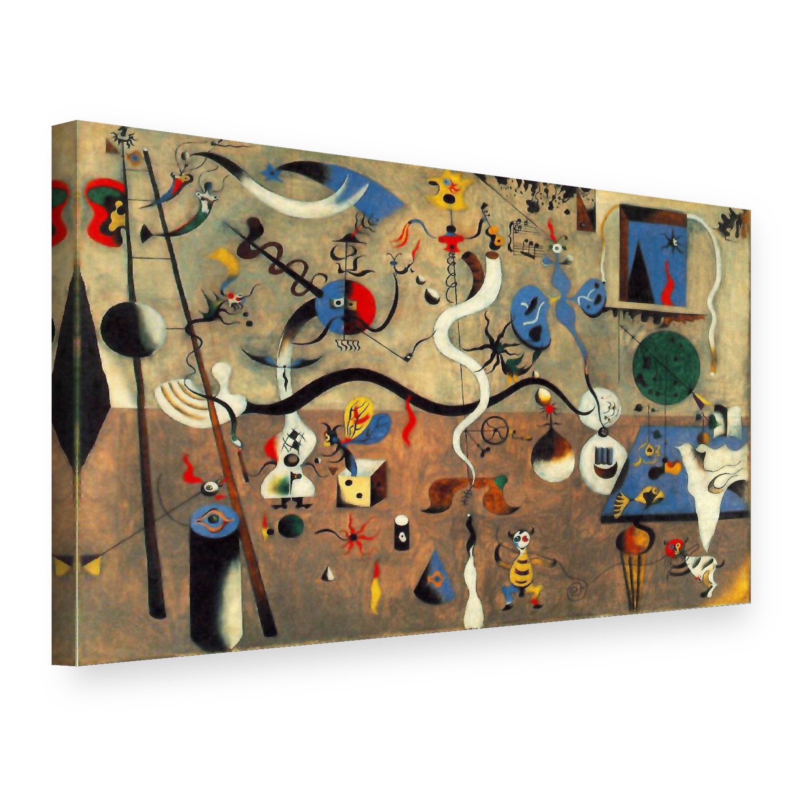Slika na platnu Harlekinov karneval – Joan Miró, 3D pogled