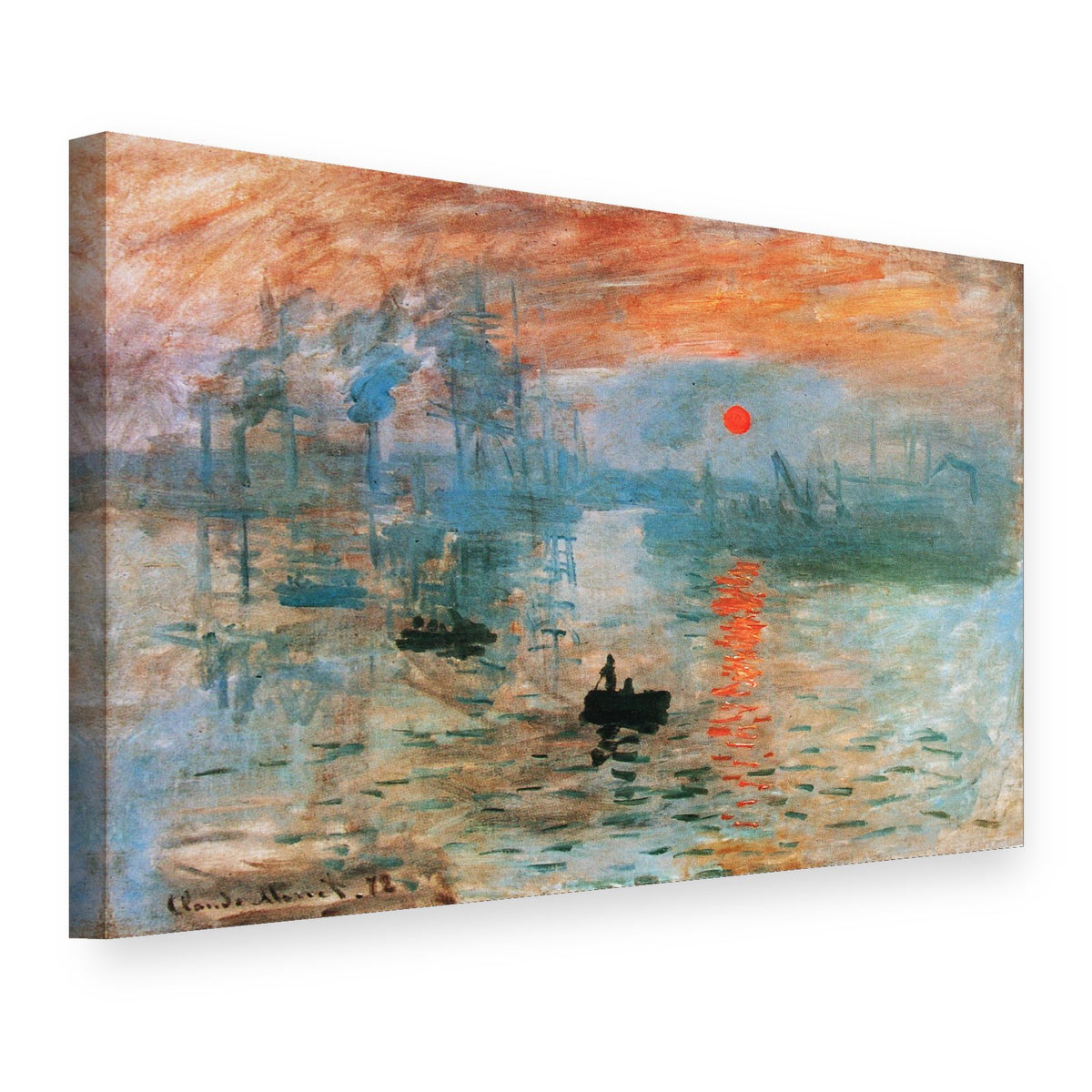 Slika na platnu Impresija, sončni vzhod – Claude Monet, 3D pogled