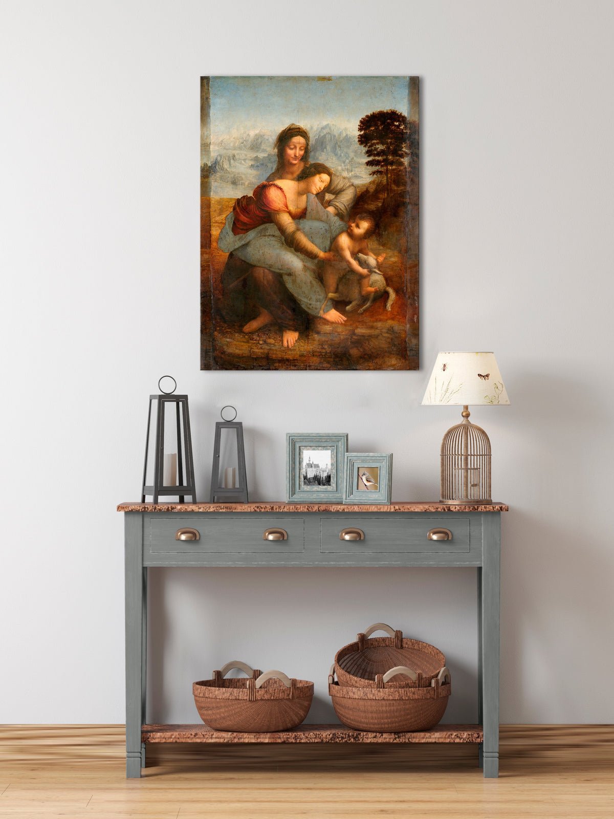 Slika na platnu Leonardo da Vinci - Sveta družina s sveto Ano