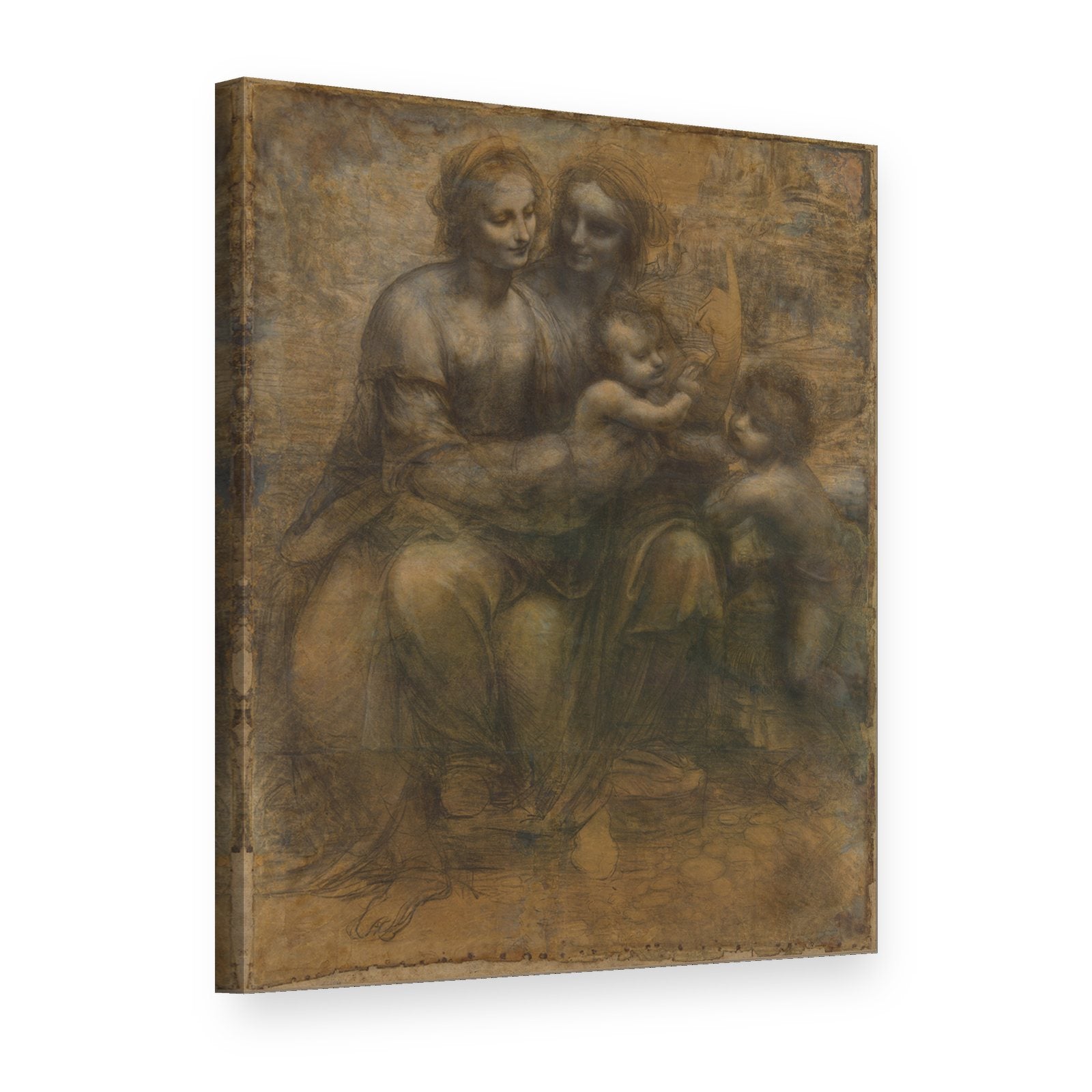 Slika na platnu Madona z detetom in sveto Ano – Leonardo da Vinci, 3D pogled