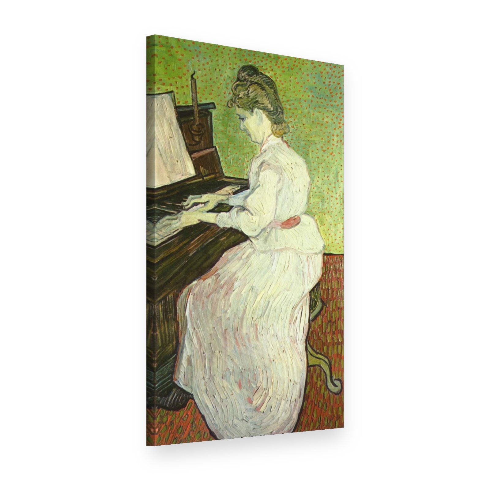 Slika na platnu Marguerite Gachet pri klavirju – Vincent van Gogh, 3D pogled