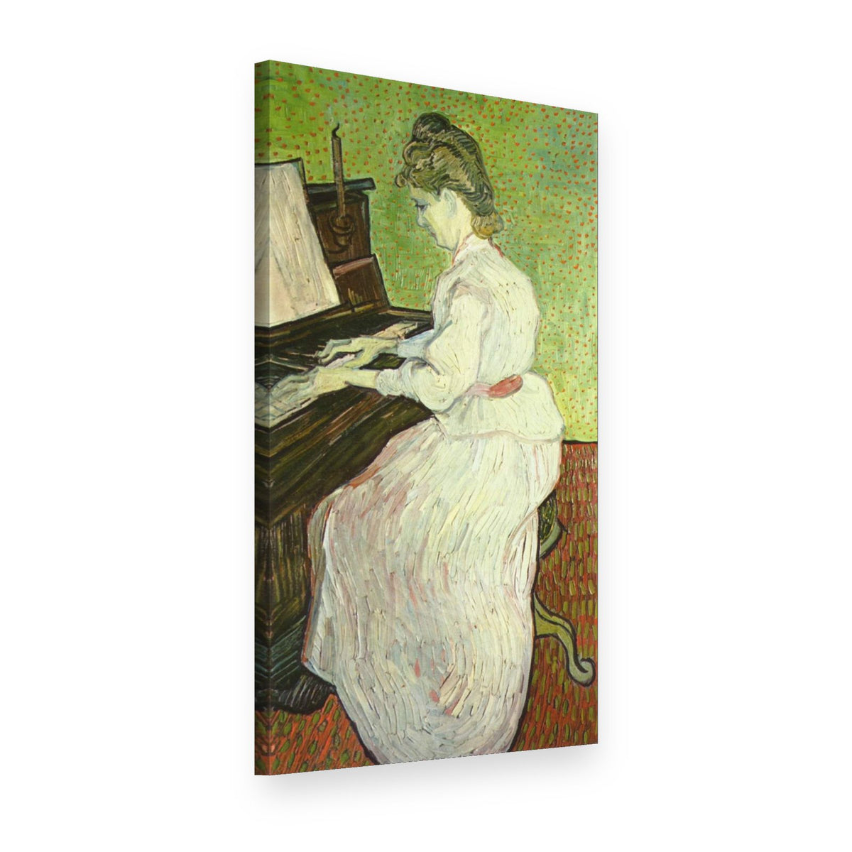 Slika na platnu Marguerite Gachet pri klavirju – Vincent van Gogh, 3D pogled