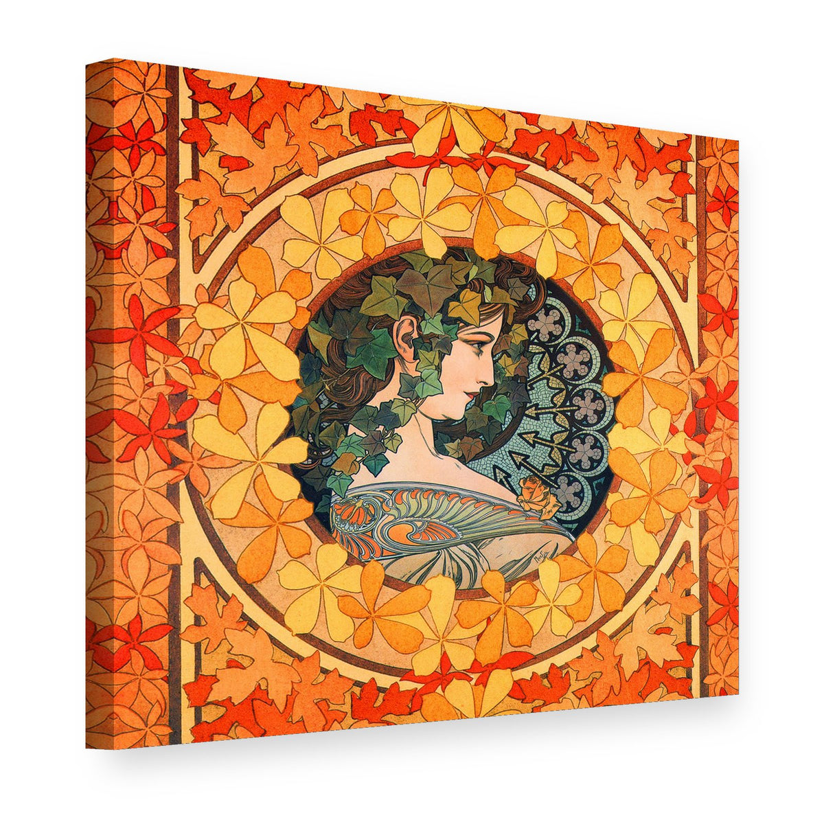 Slika na platnu Pomlad – Alfons Mucha, 3D pogled