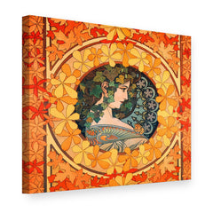 Slika na platnu Pomlad – Alfons Mucha, 3D pogled