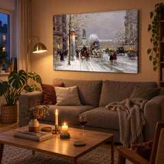 Slika na platnu Trg republike v Parizu – Édouard Cortès v dnevni sobi