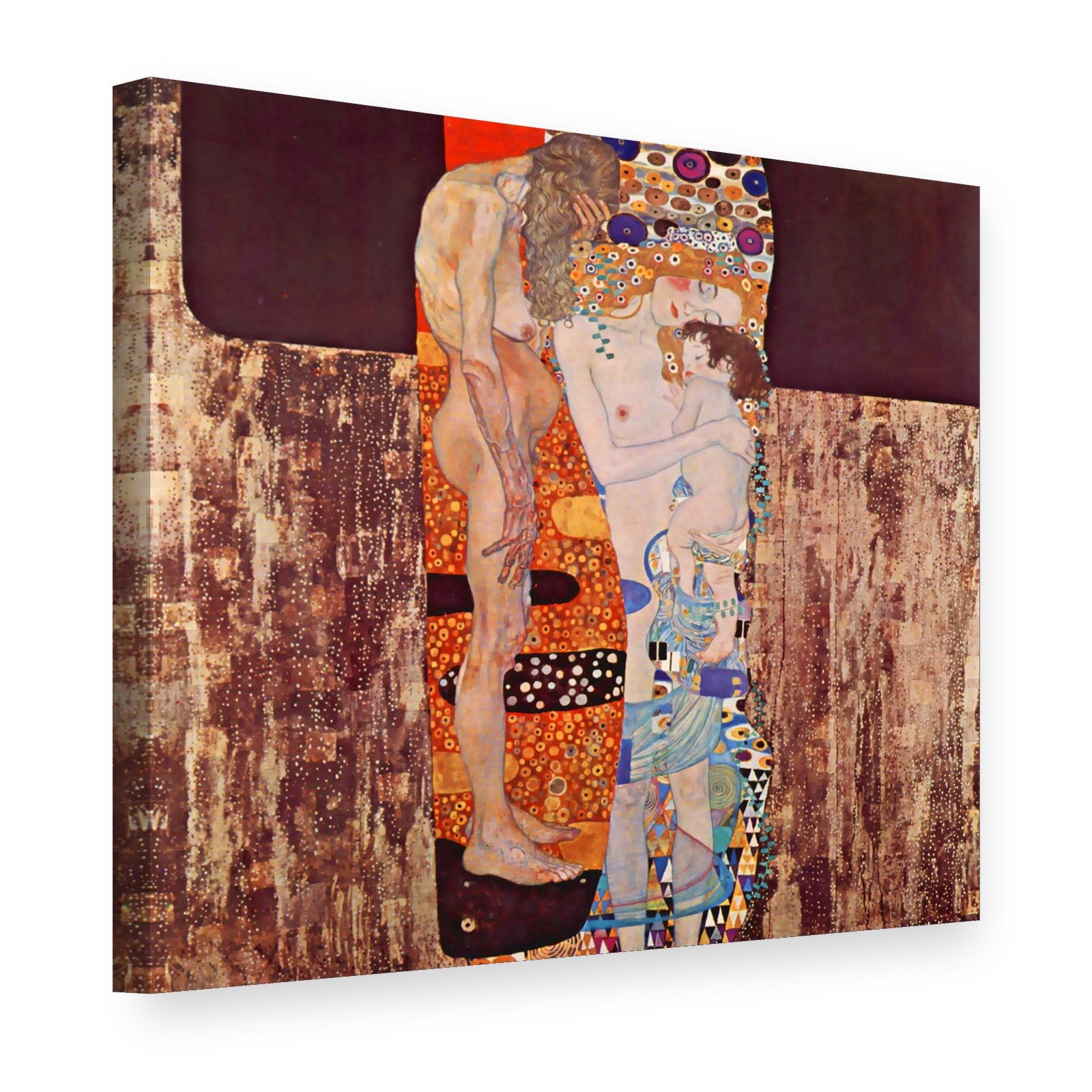 Slika na platnu Tri življenjska obdobja ženske – Gustav Klimt, 3D pogled