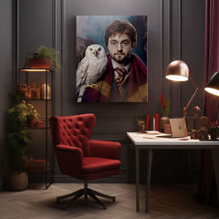 Slika na platnu z motivom Harry Potter pred in po – dodaten prikaz z vidno teksturo in kompozicijo, Papilora.