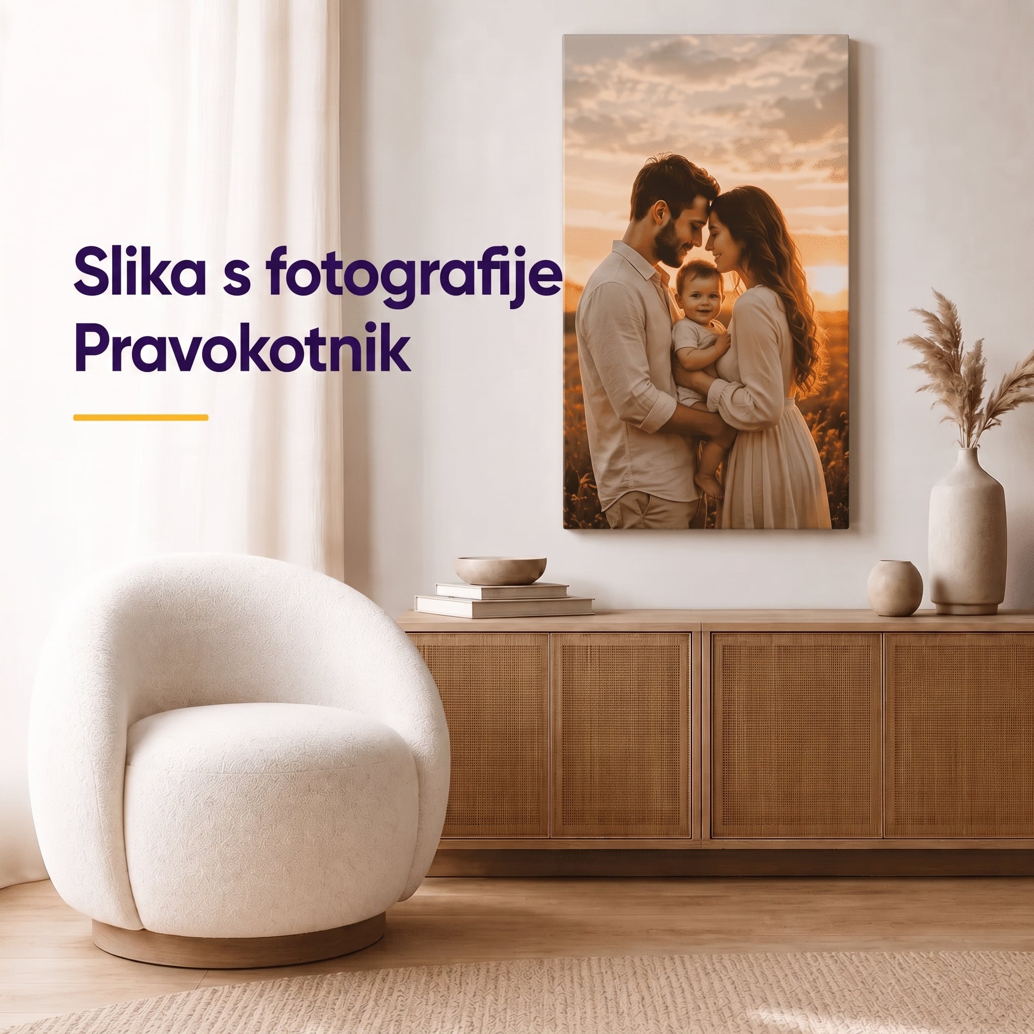 Pravokotna foto slika na platnu – personalizirana stenska slika iz vaše fotografije