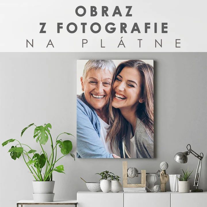 Slika na platnu z motivom srečni ženski objem – 3D prikaz platna z vidnim lesenim okvirjem, Papilora.