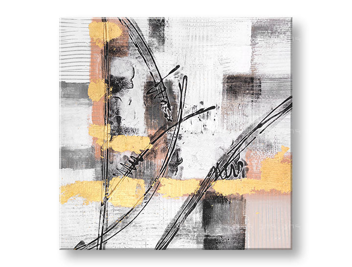 Ročno poslikana slika za steno ABSTRAKT 60x60 cm – 3D perspektiva platna na lesenem okvirju | 100 % original | akril na platnu ARTMIE | Papilora.sk