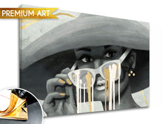 Slike na platnu PREMIUM ART - Ženska s klobukom - slika 2