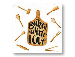 Stenska umetnost z besedilom Baked with love