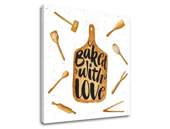 Stenska umetnost z besedilom Baked with love - slika 3