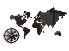 Stenske ure WORLD MAP WENGE - slika 2