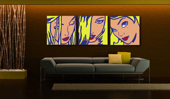 Ročno poslikana slika POP Art LICHTENSTEIN 3 kosi li5 | različne velikosti