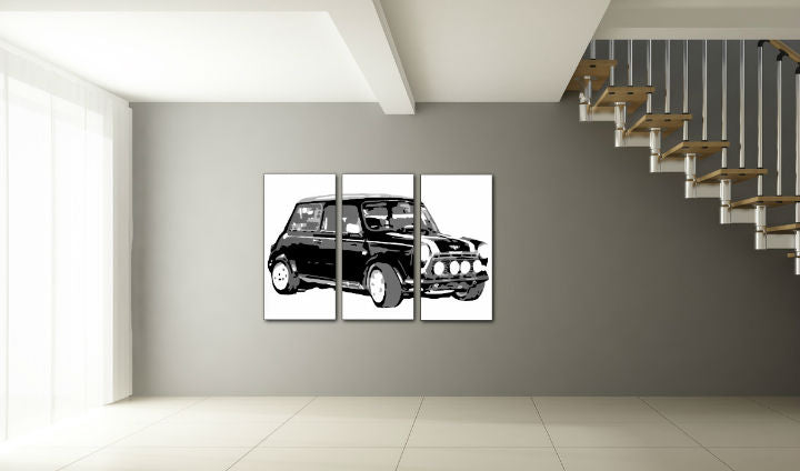 Ročno poslikano slikarstvo POP Art MINI COOPER 3 kosi mini2