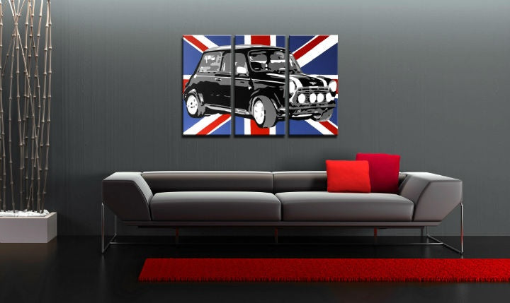 Ročno poslikano slikarstvo POP Art MINI COOPER 3 kosi mini2 - slika 2