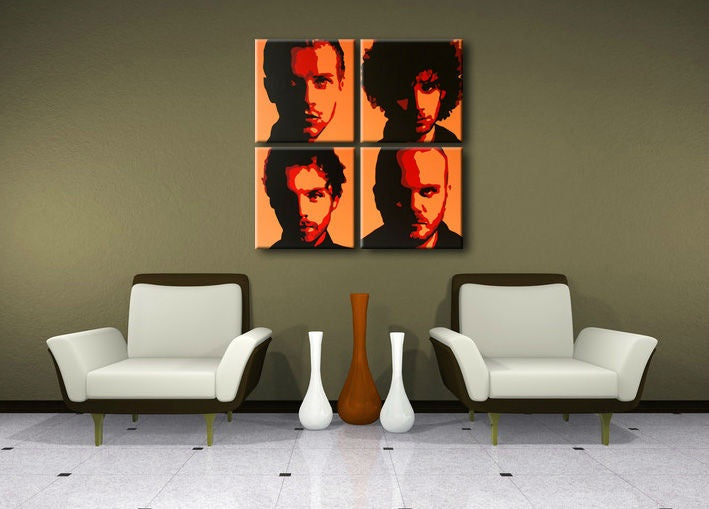 Ročno poslikano slikarstvo POP Art Coldplay 4 kosi cp2 - slika 2