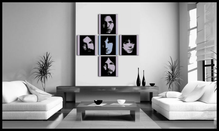 Ročno poslikana slika POP Art Pink Floyd 4 kosi pf