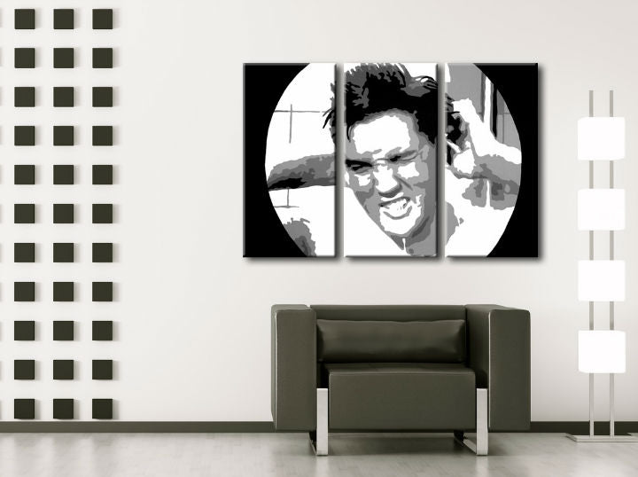 Ročno poslikano slikarstvo POP Art ELVIS 3 kosi el2