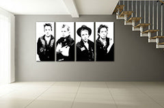 Ročno poslikana slika POP Art Spopad 4 kosi gline | različne velikosti